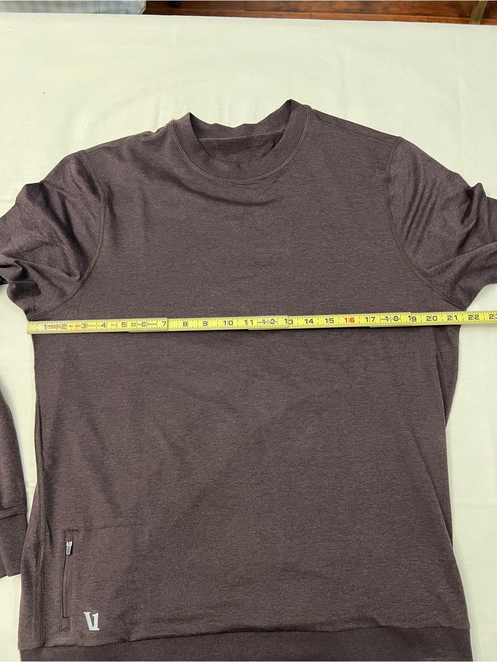 Vuori Ponto Performance Crewneck Pullover | Men’s Large | Brown Long Sleeve - Picture 6 of 7